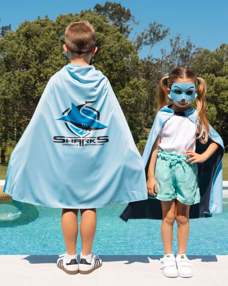 NRL Sharks Supporter Kids Cape - Image 2
