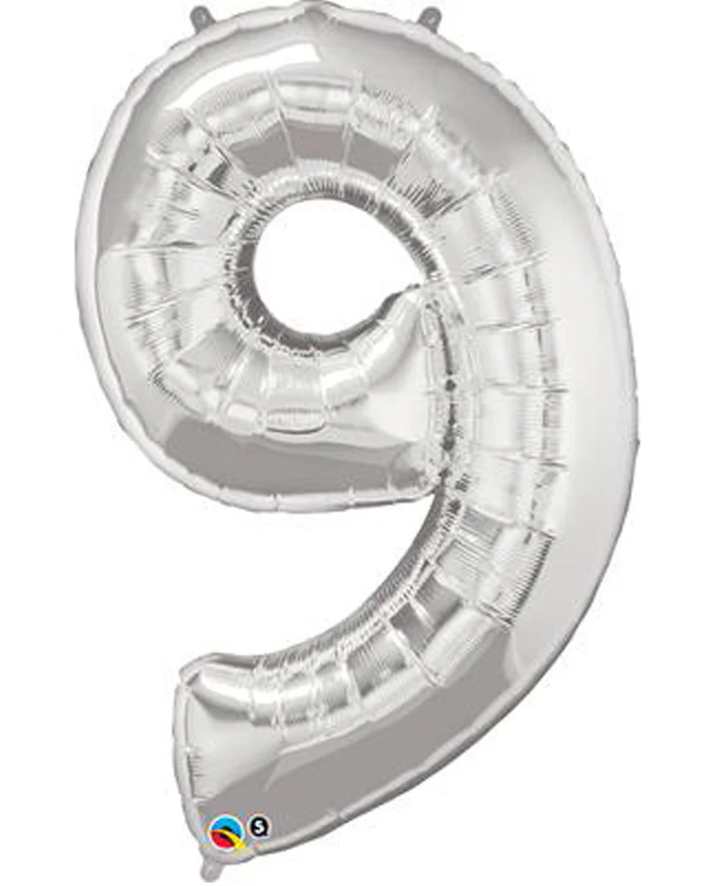 Number Nine Silver Foil Balloon