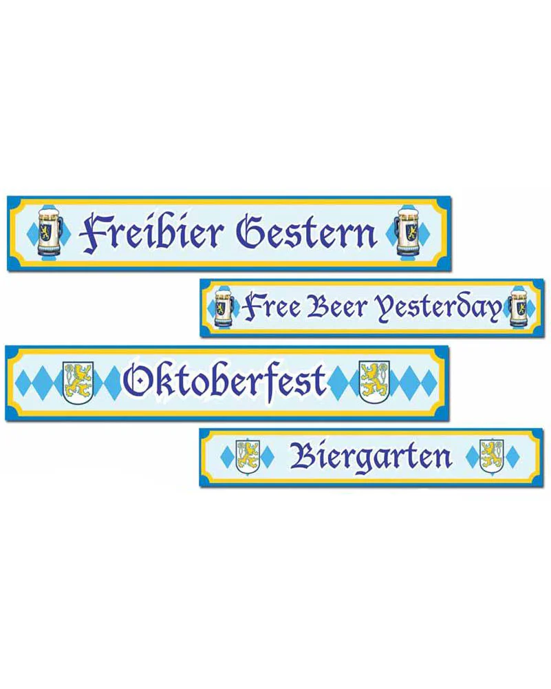 Oktoberfest Sign Cutouts Pack of 4