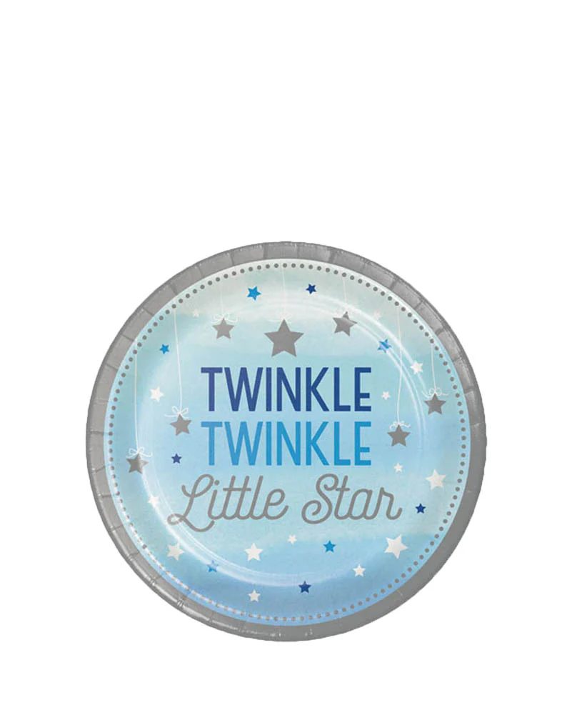 One Little Star Boy Twinkle 18cm Paper Plates Pack of 8 - Image 2