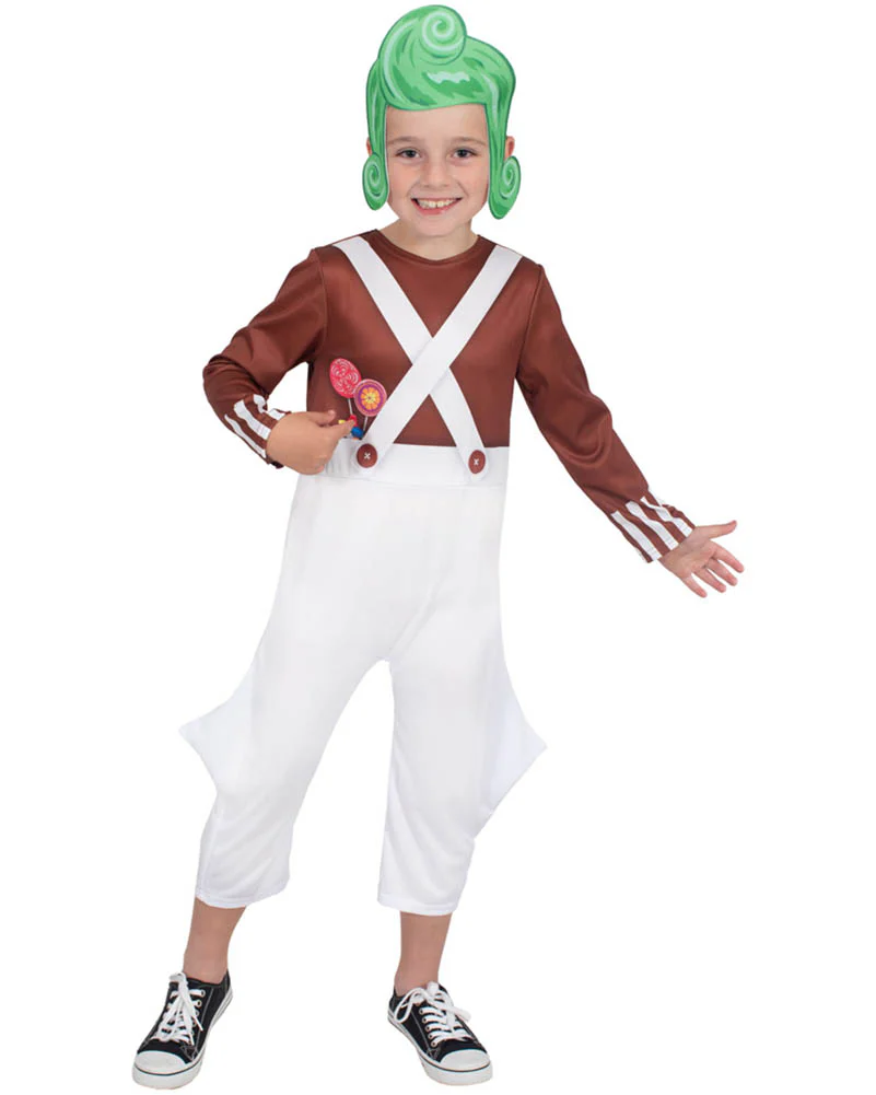 Willy Wonka and the Chocolate Factory Oompa Loompa Kids Book Week Costume - Image 3