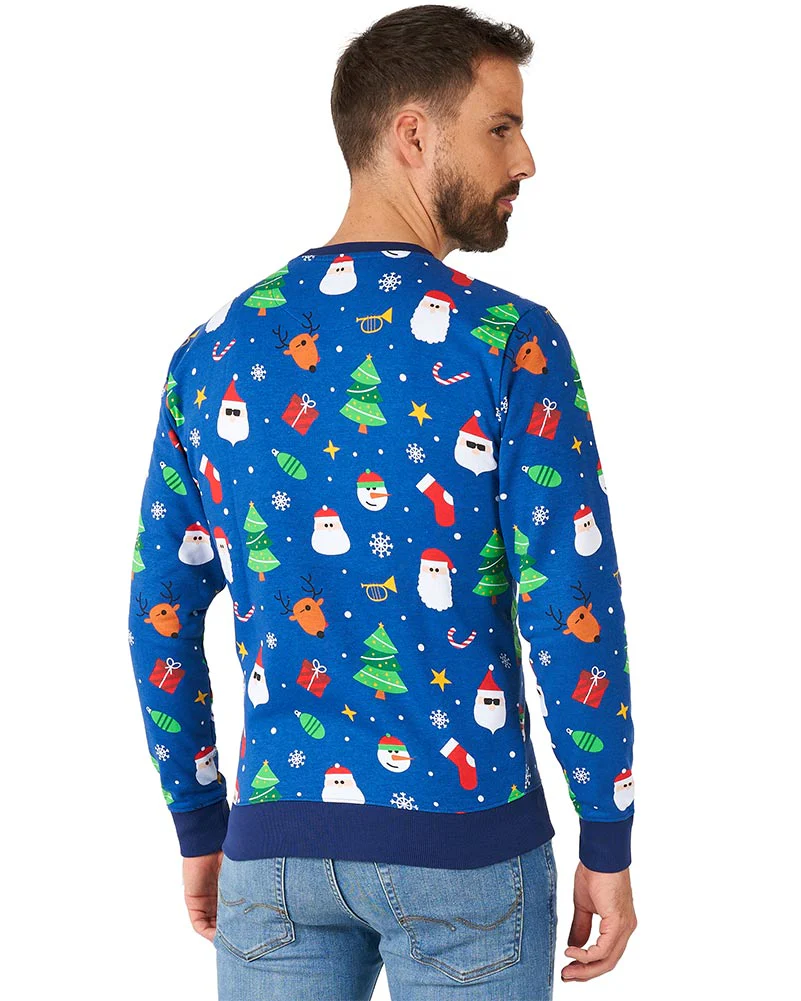 Opposuit Festivity Blue Mens Christmas Sweater - Image 3