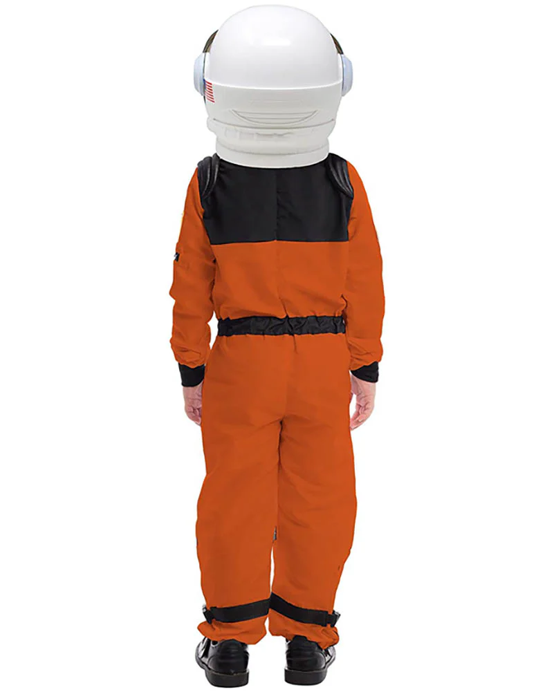 Orange Astronaut Kids Costume with Helmet - Image 2
