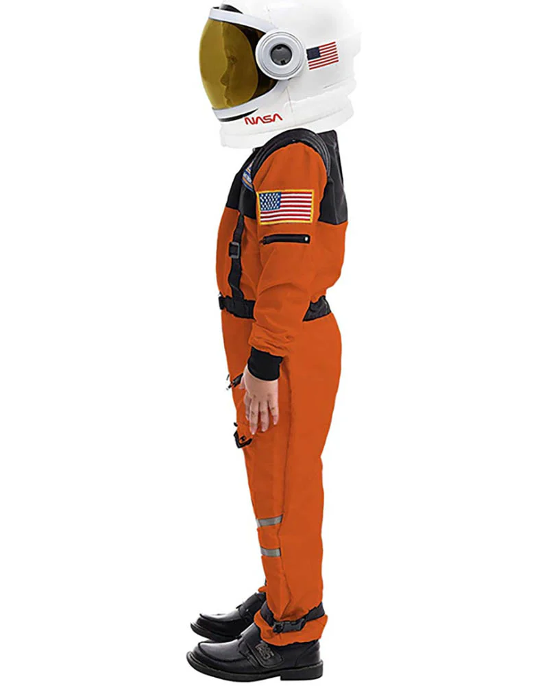 Orange Astronaut Kids Costume with Helmet - Image 5