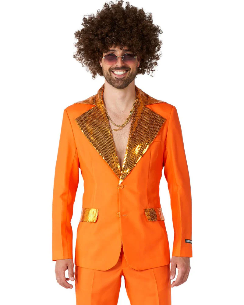 70s Orange Disco Mens Suitmeister - Image 6