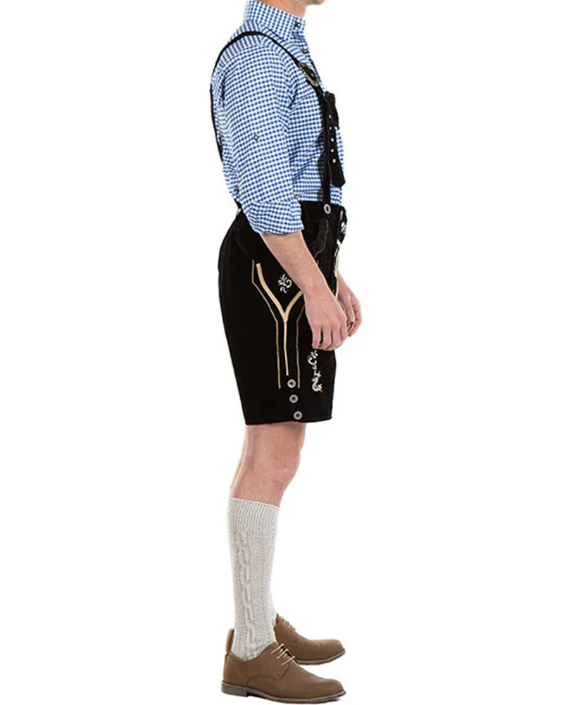Oskar Deluxe Black Lederhosen Plus Size Mens Costume - Image 5