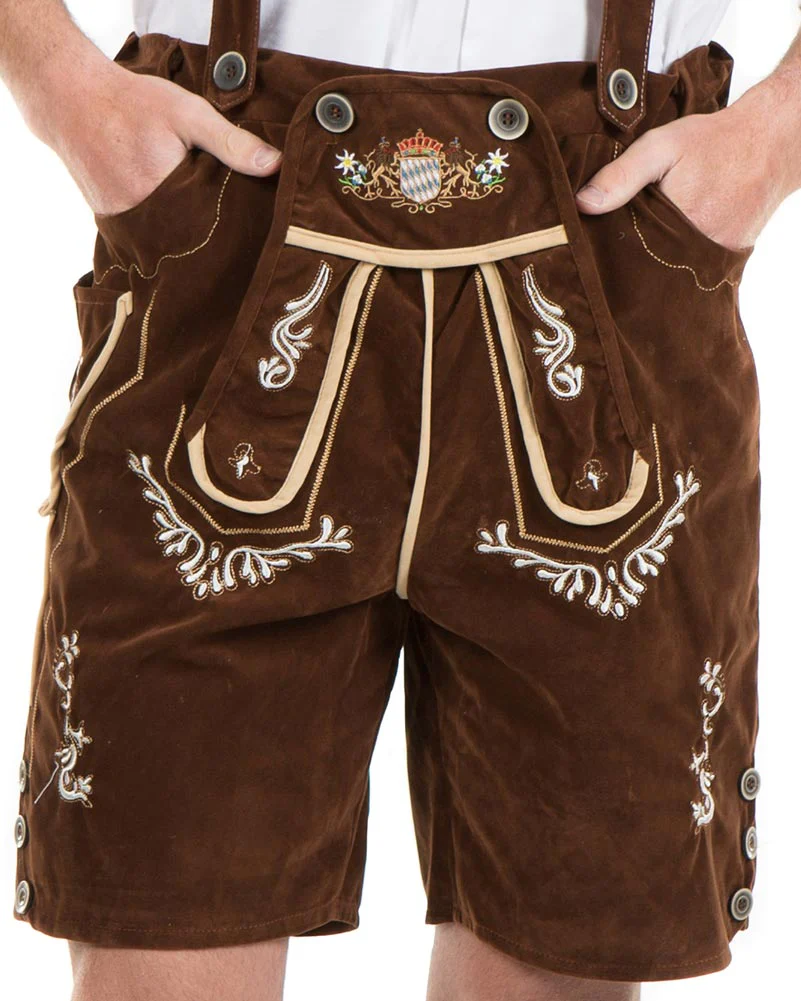 Oskar Deluxe Brown Lederhosen Plus Size Mens Costume - Image 7