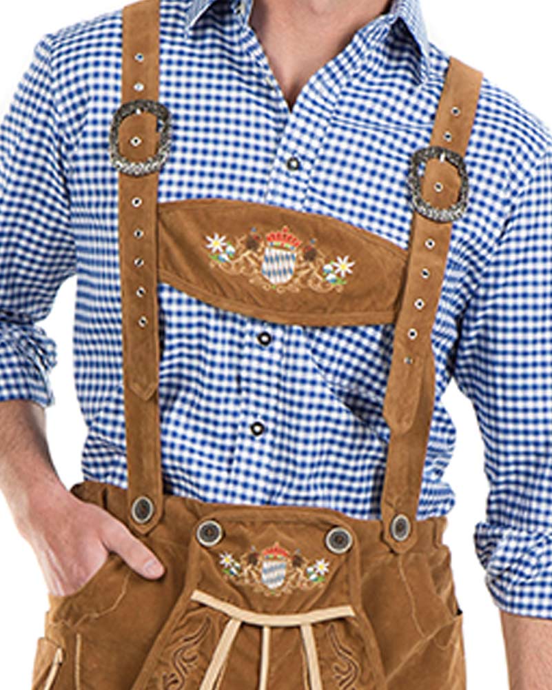 Oskar Deluxe Tan Lederhosen Mens Costume - Image 6