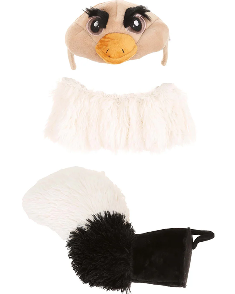Ostrich Deluxe Plush Headband Collar and Tail Set - Image 2