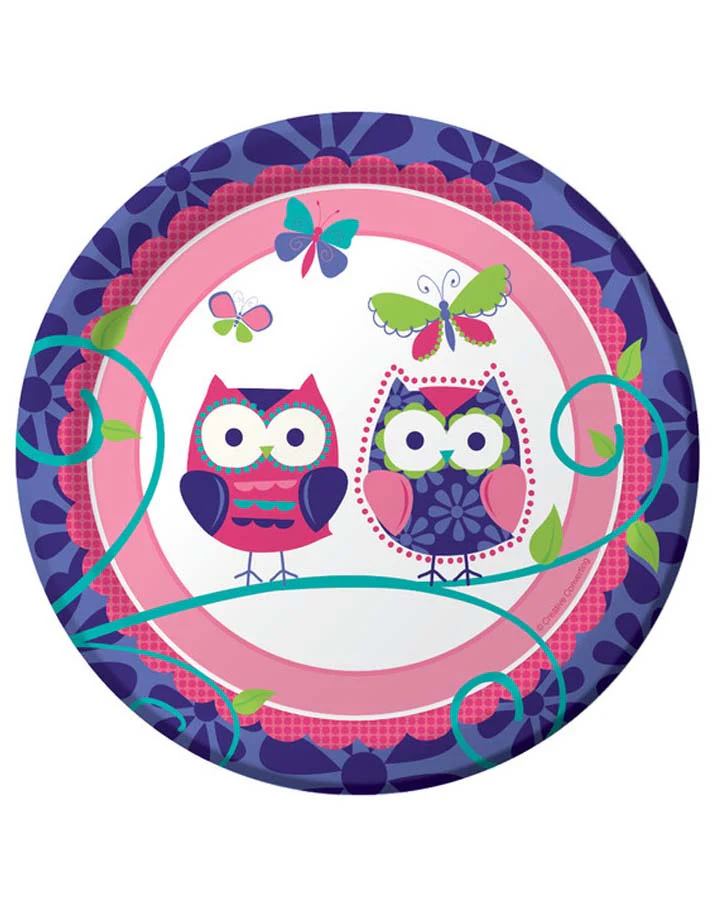 Owl Pal 18cm Party Plates Pack of 8