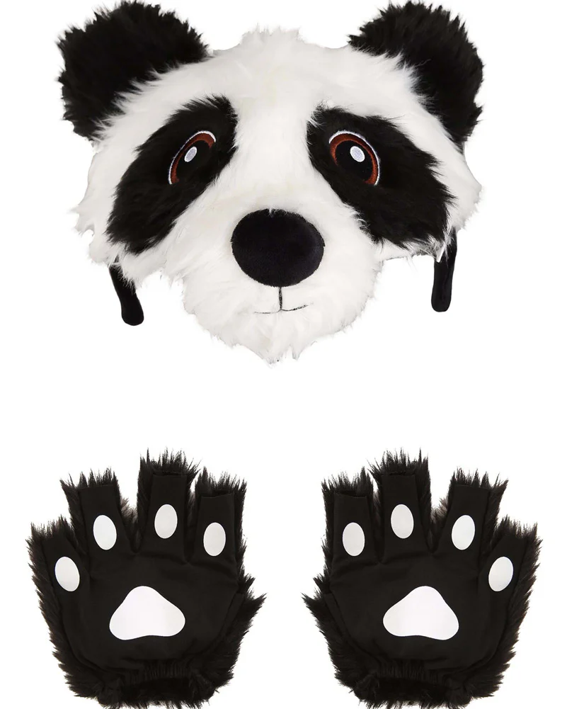 Panda Plush Headband and Paws Deluxe Set - Image 3