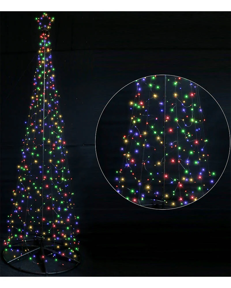 Pastel Multicolour Flexi Wire Christmas Tree LED Christmas Lights 1.8m - Image 4