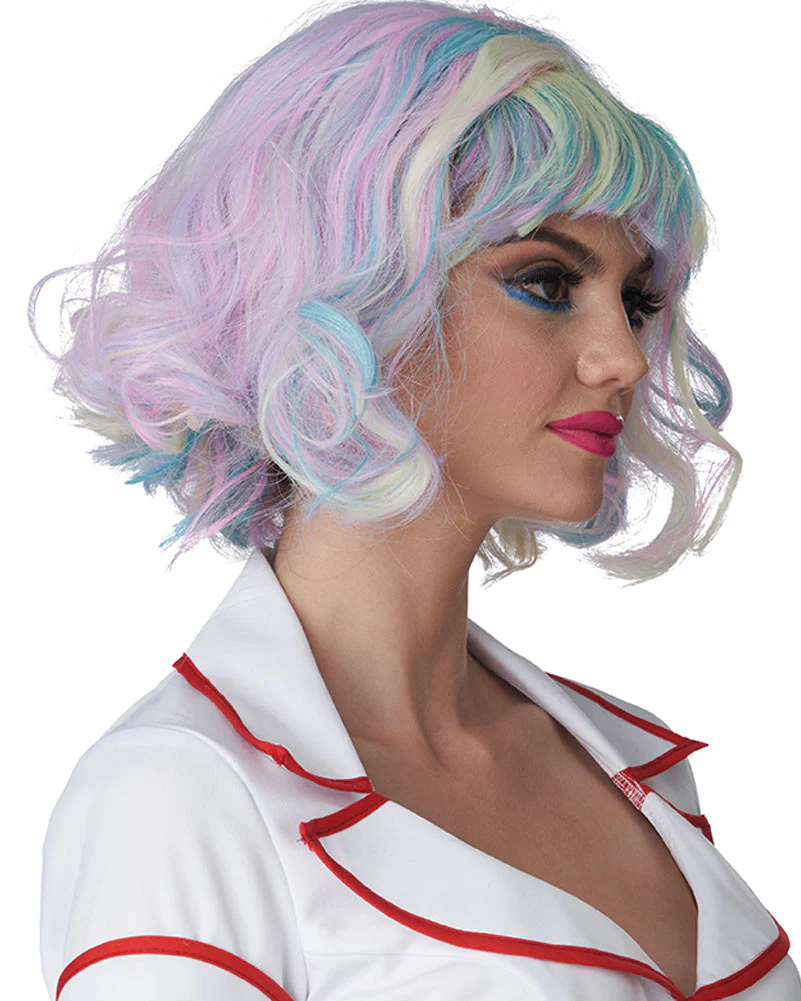 Pastel Rainbow Short Bob Wig - Image 2