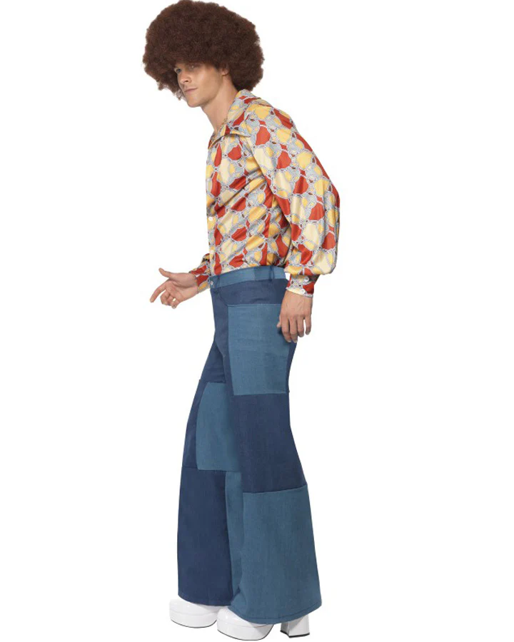 60s Patchwork Flared 1970s Mens Pants - Image 2