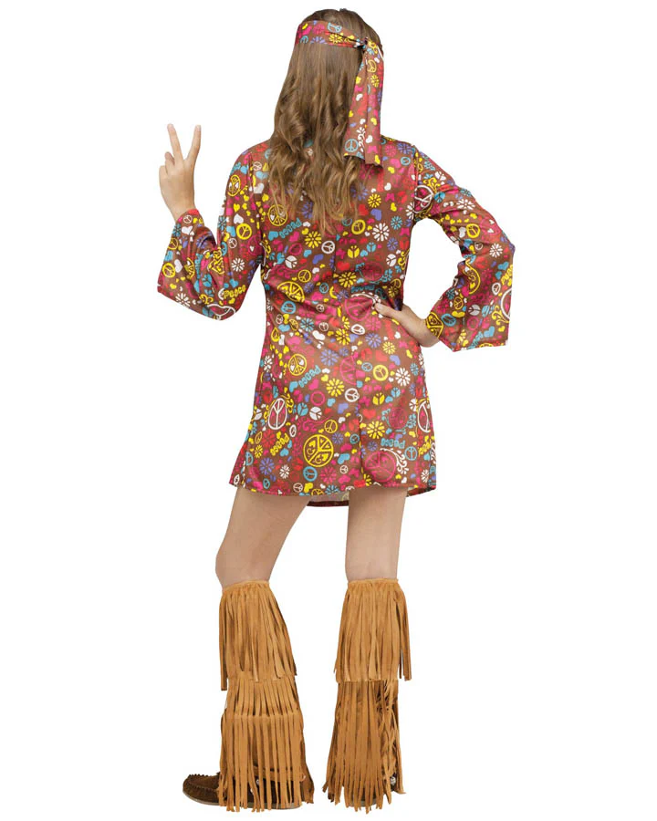 60s Peace and Love Hippie Girls Costume - Image 2