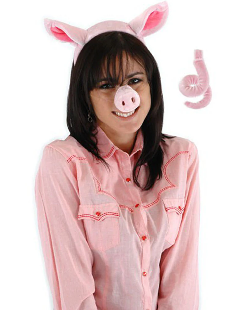 Pig Headband Nose and Tail Deluxe Set - Image 2