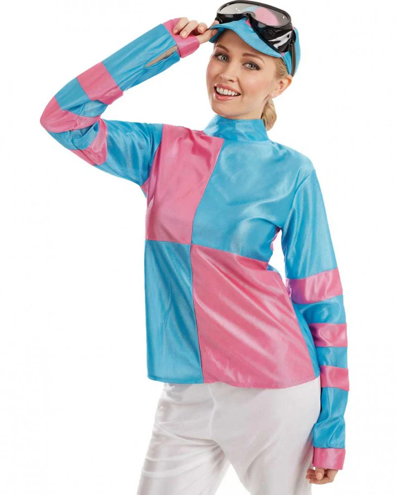 Pink and Blue Jockey Womens Costume - Image 2
