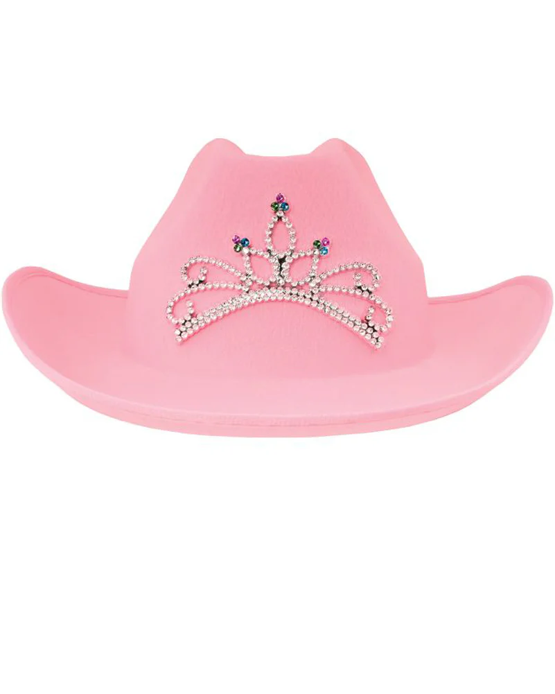 Pink Felt Cowgirl Hat with Tiara