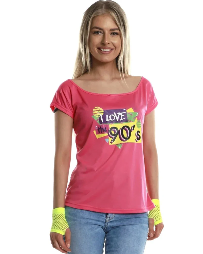 Pink I Love the 90s Tee Womens Costume - Image 3