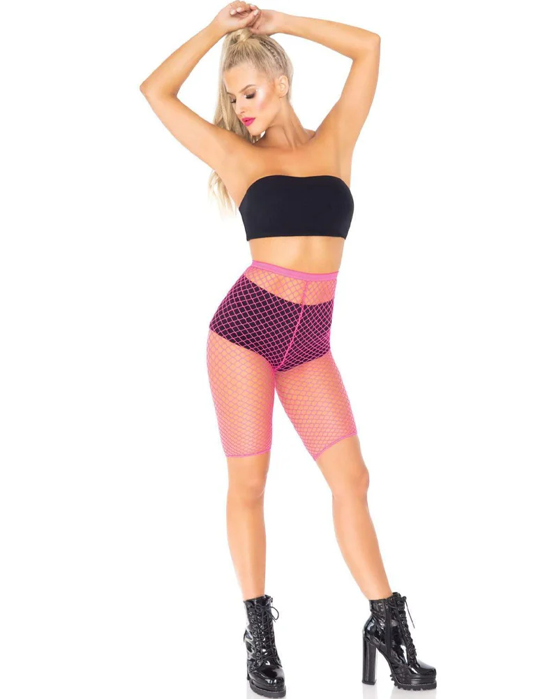 80s Pink Industrial Net Biker Shorts - Image 3