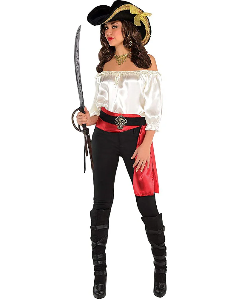 Pirate Blouse Ivory Womens Costume - Image 2