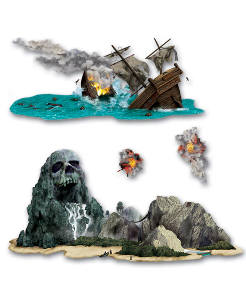 Pirate Ship and Island Cutouts Pack of 14 - Image 3
