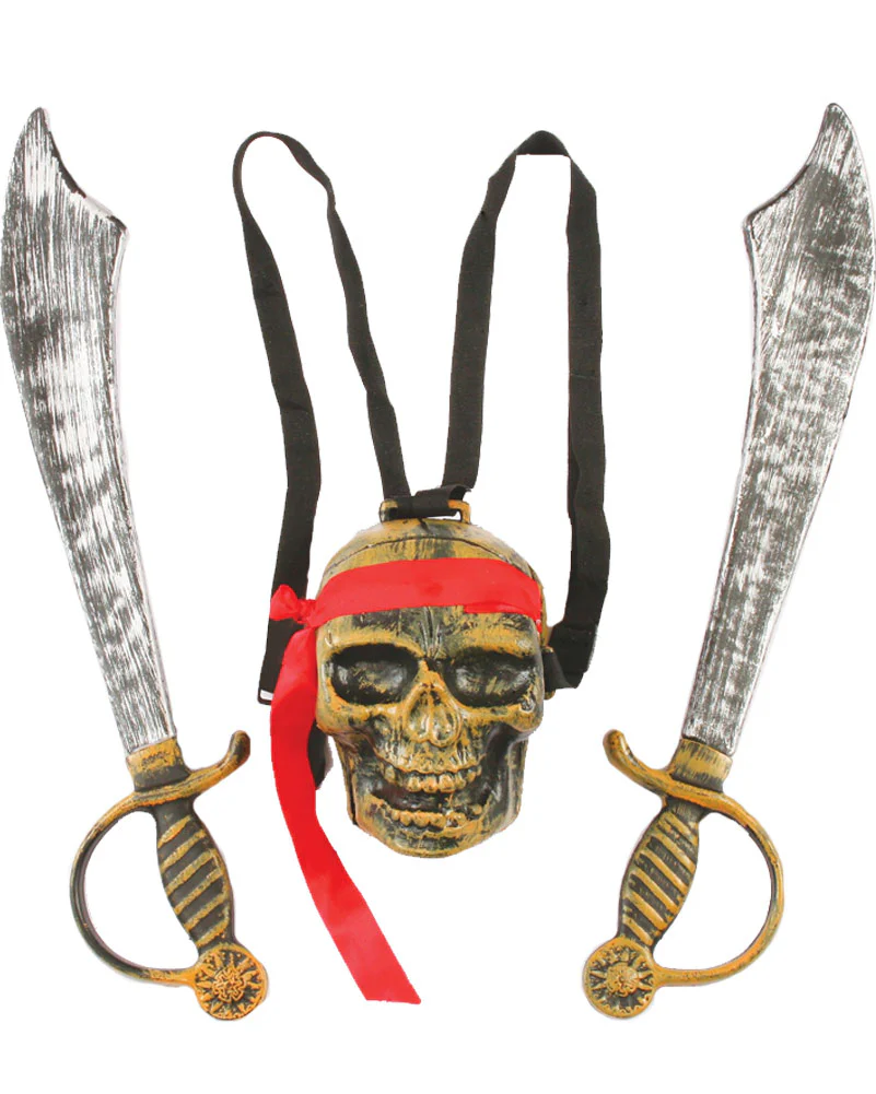 Pirate Skull Sheath with Swords Backpack Set - Image 2