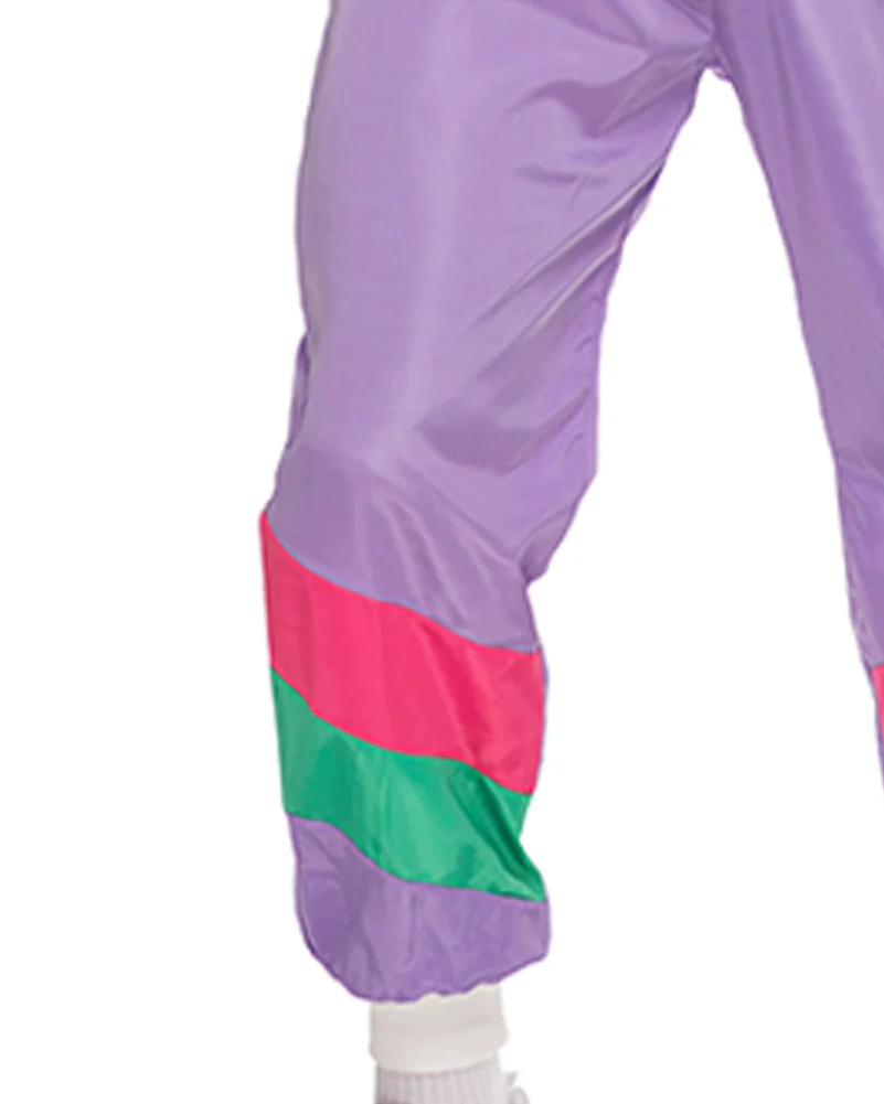 80s Purple Tracksuit Plus Size Mens Costume - Image 4