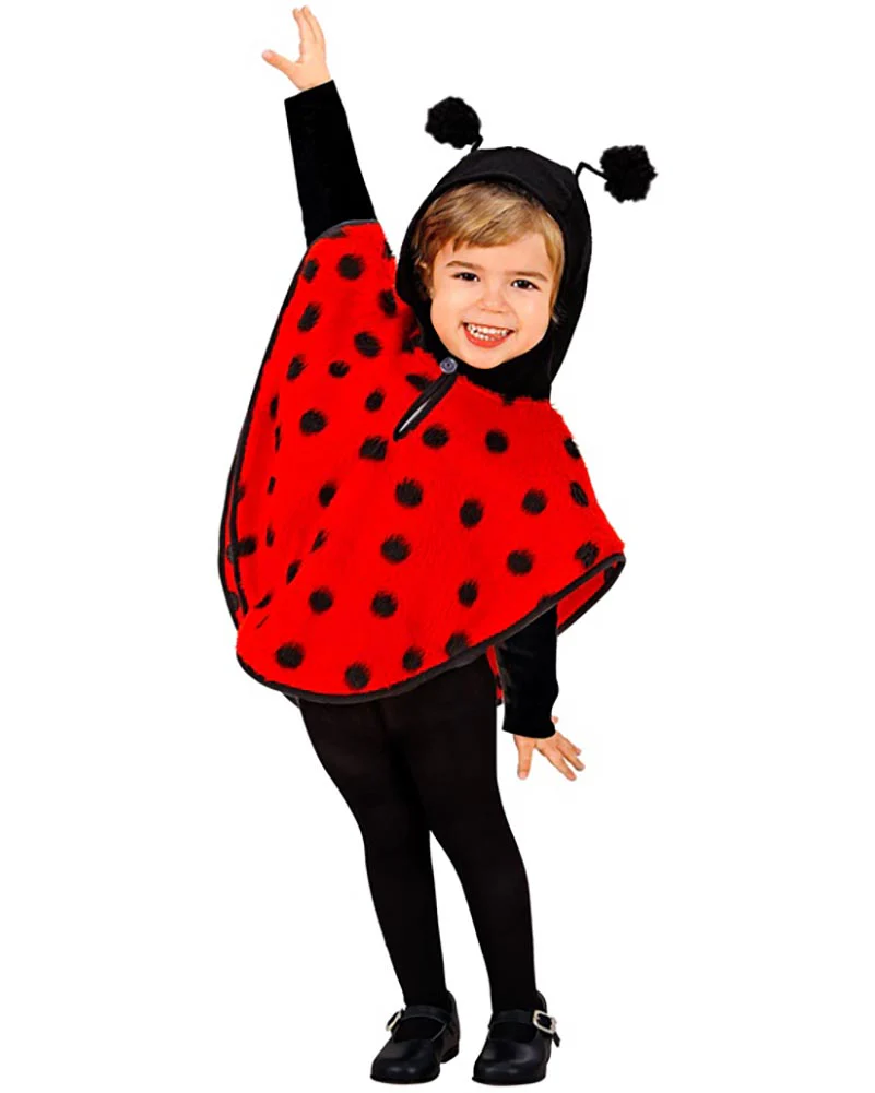 Plush Ladybug Poncho Toddler Kids Costume