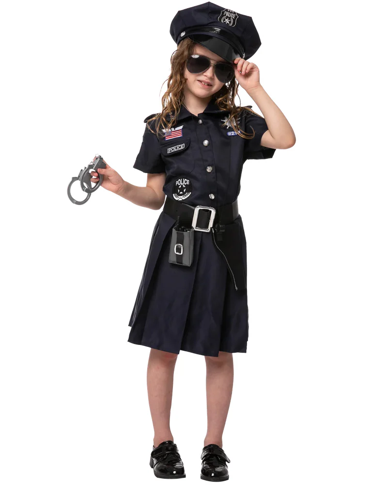 Police Officer Complete Girls Costume - Image 3