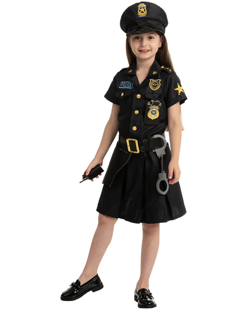 Police Officer Complete Gold Girls Costume