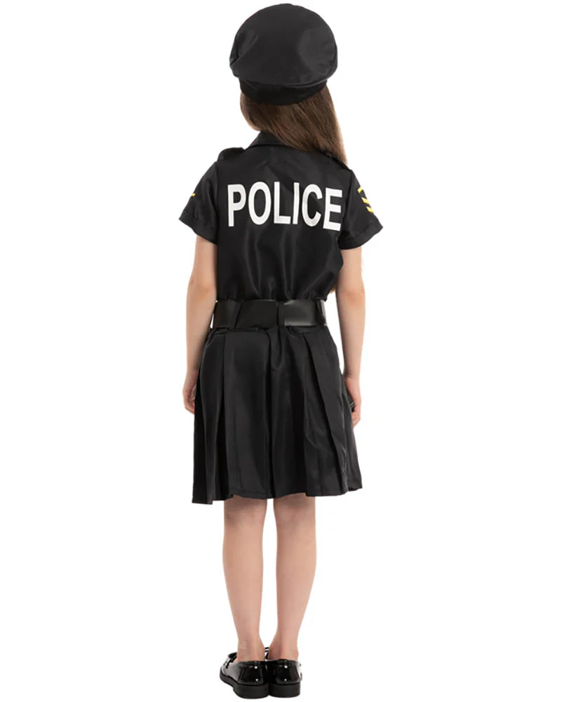 Police Officer Complete Gold Girls Costume - Image 2