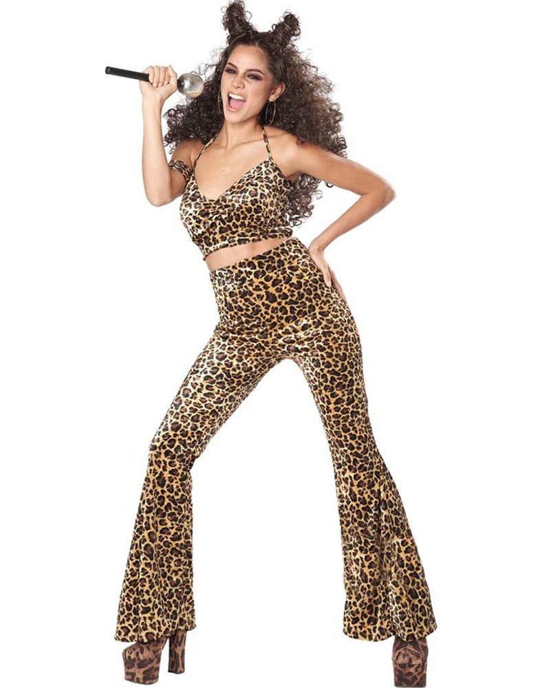 Pop Leopard Pant Set Womens Costume - Image 2