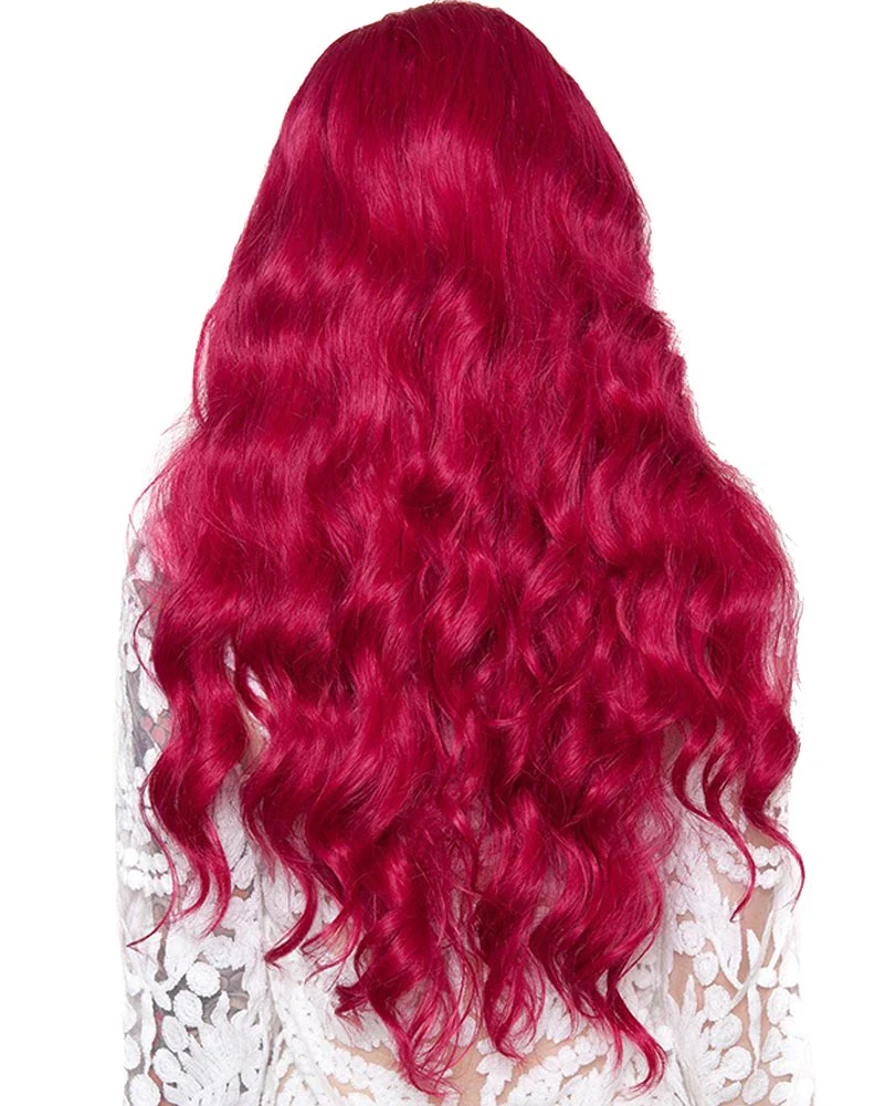 Premium Long Wavy Cranberry Wig - Image 3
