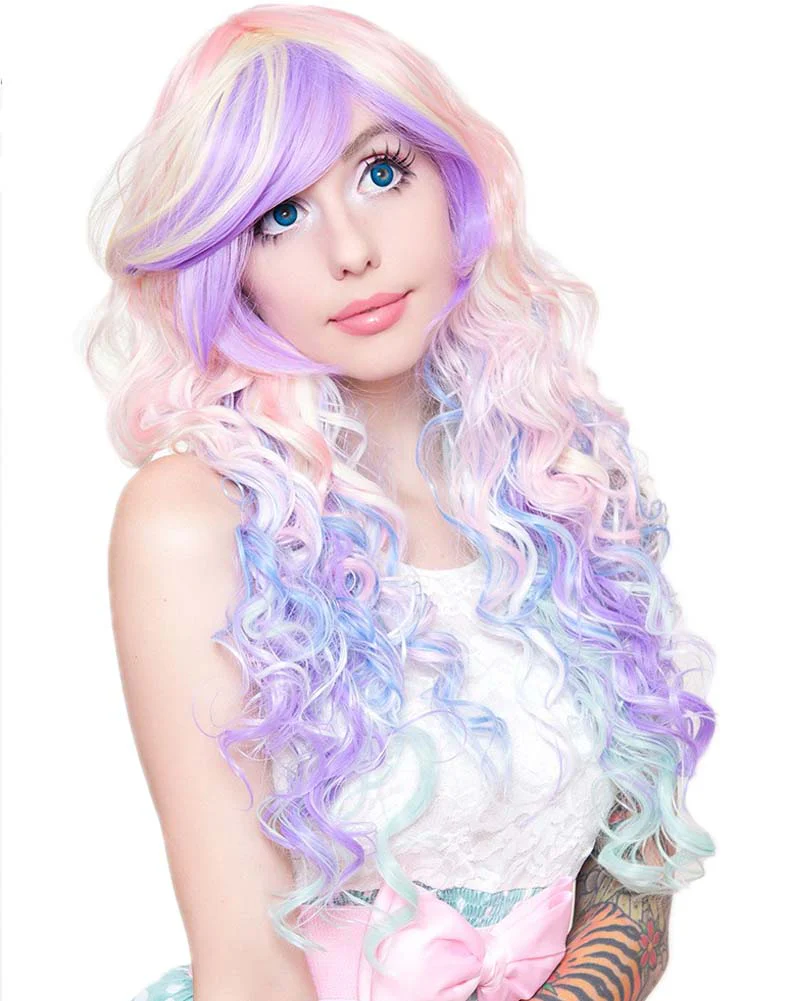 Premium Long Wavy Pastel Wig - Image 3