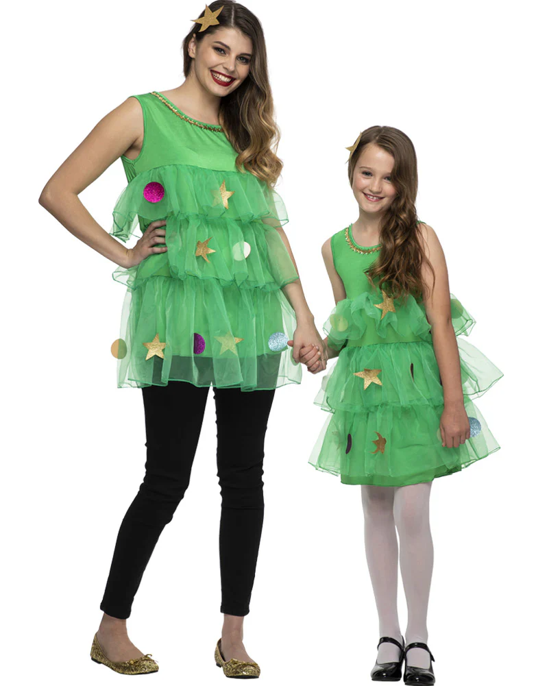 Pretty Christmas Tree Girls Christmas Costume - Image 6
