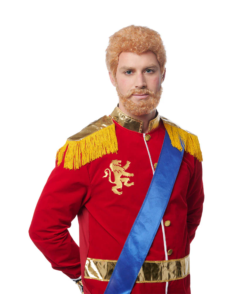 Prince Red Curly Wig and Beard - Image 2