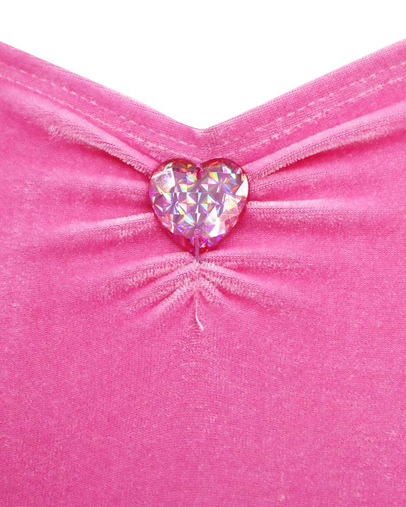 Princess Rose Velvet Dress with Tulle Skirt Girls Book Week Costume - Image 3