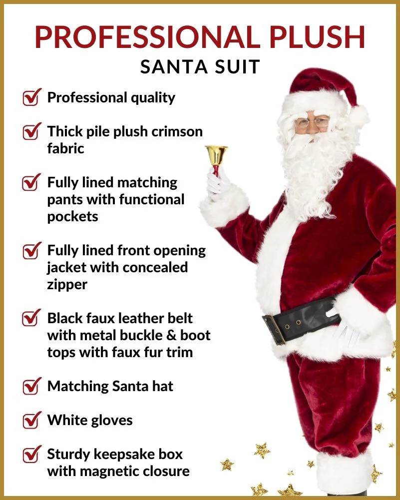 Professional Plush Santa Suit Plus Size Mens Christmas Costume - Image 10