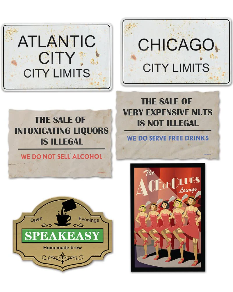 20s Prohibition Cutouts Pack of 6 - Image 3