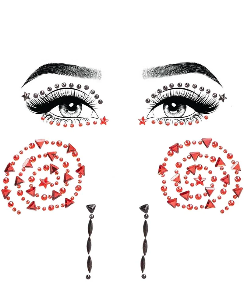 Puppet Adhesive Face Jewels Sticker