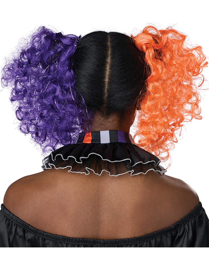 Purple and Orange Curly Clips Wig - Image 2