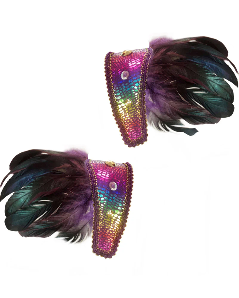 Purple Feather Shoulder Pads Pack of 2