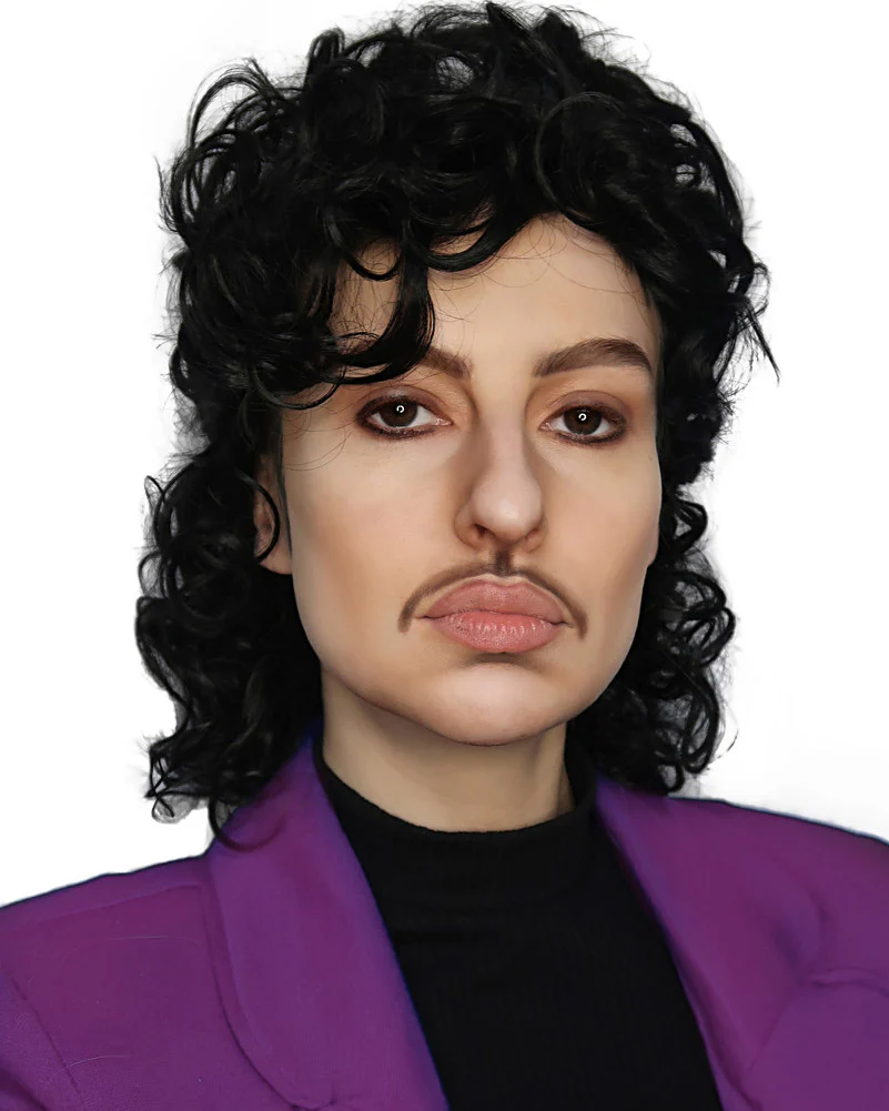 Purple Prince Curly Black Wig - Image 3