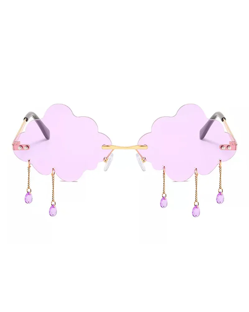60s Purple Festive Cloud Glasses - Image 2