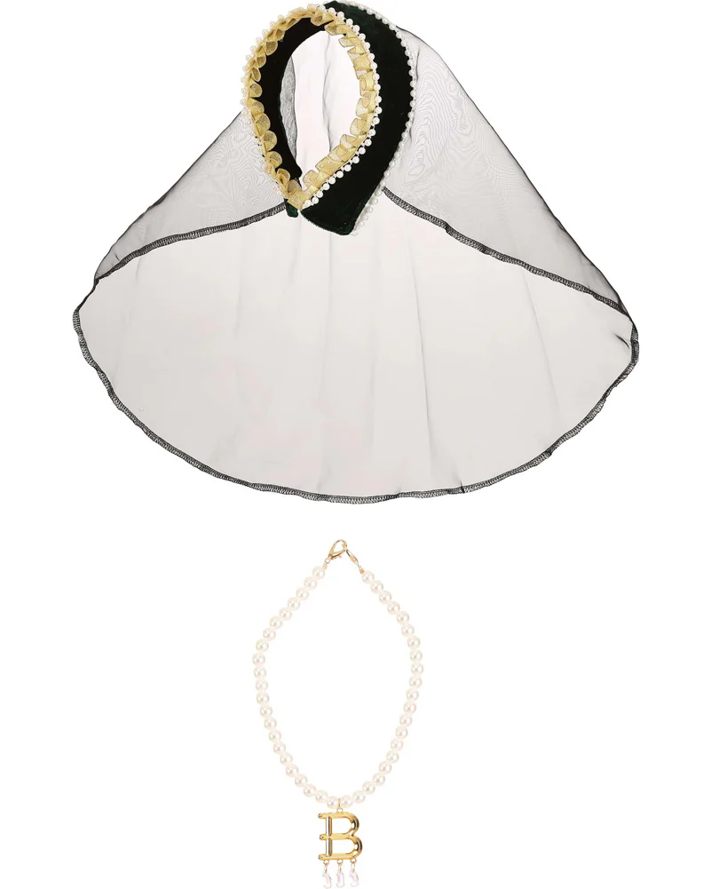Queen Anne Boleyn Deluxe Hat and Necklace Costume Set - Image 4