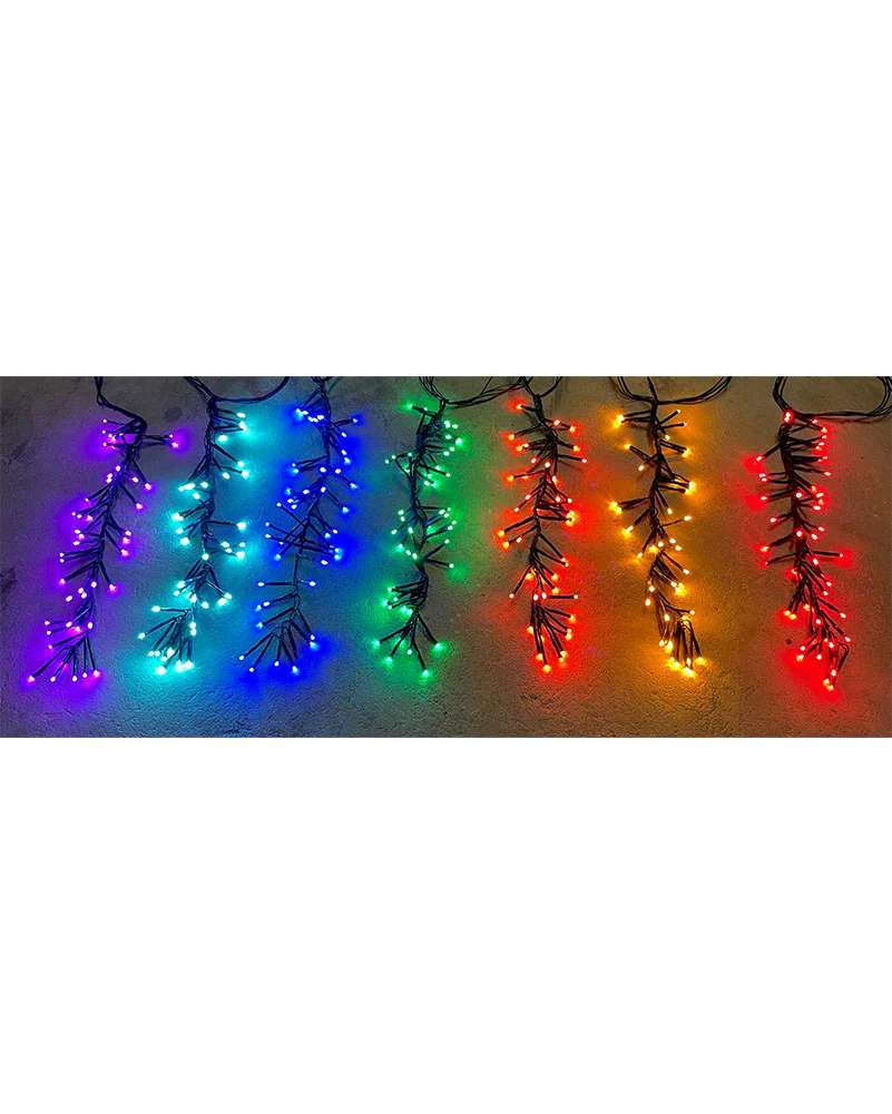 Rainbow Firecracker Christmas LED Curtain Lights 7 Piece - Image 2