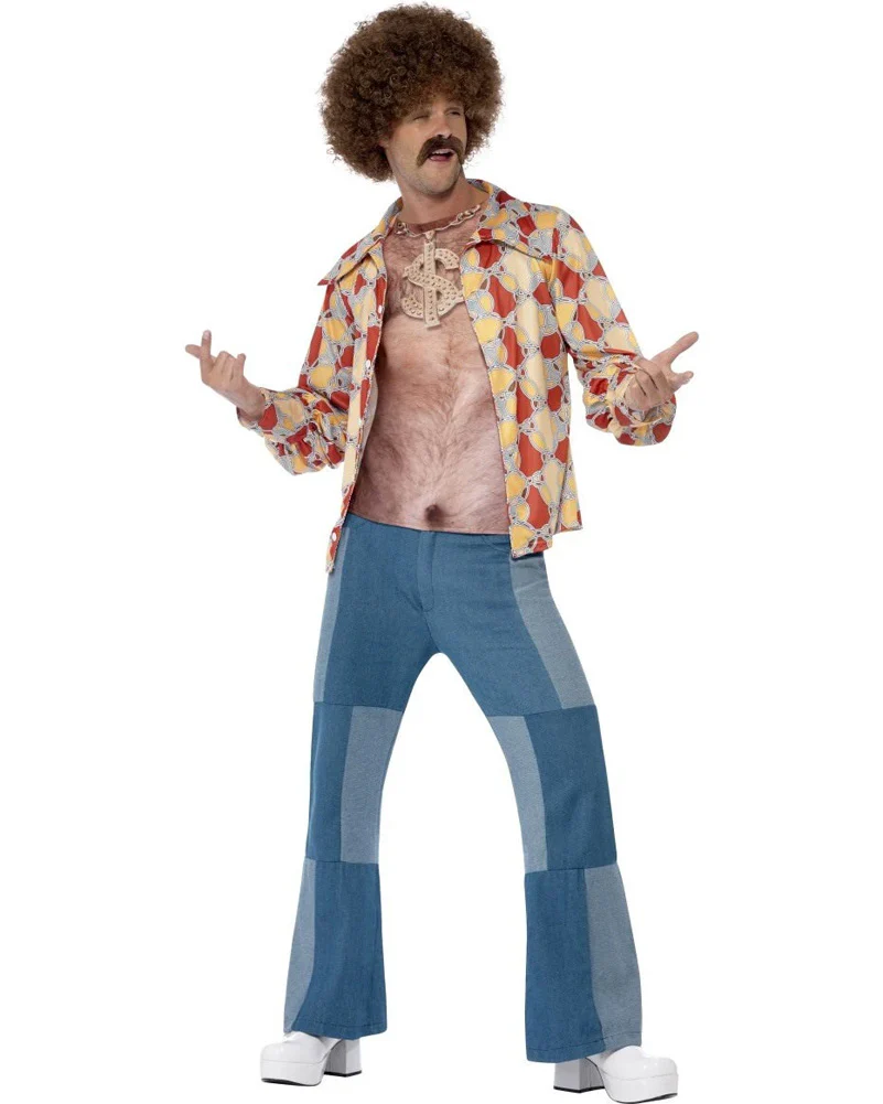 Realistic 70s Hairy Chest Mens Shirt - Image 2