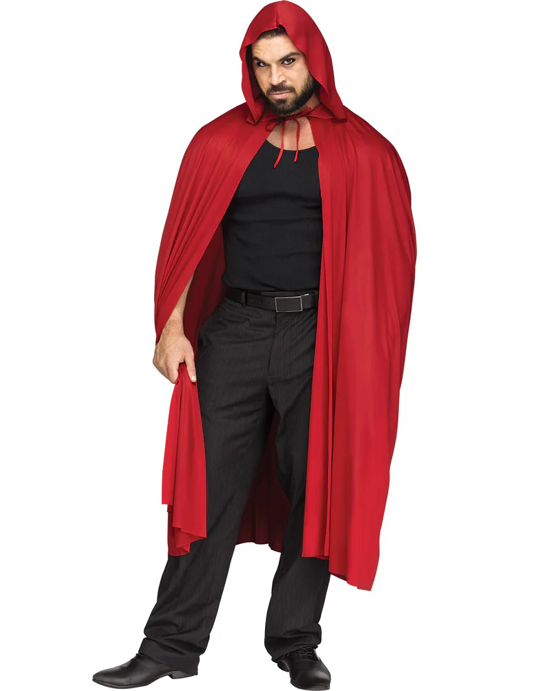 Red Hooded Adult Cape - Image 2