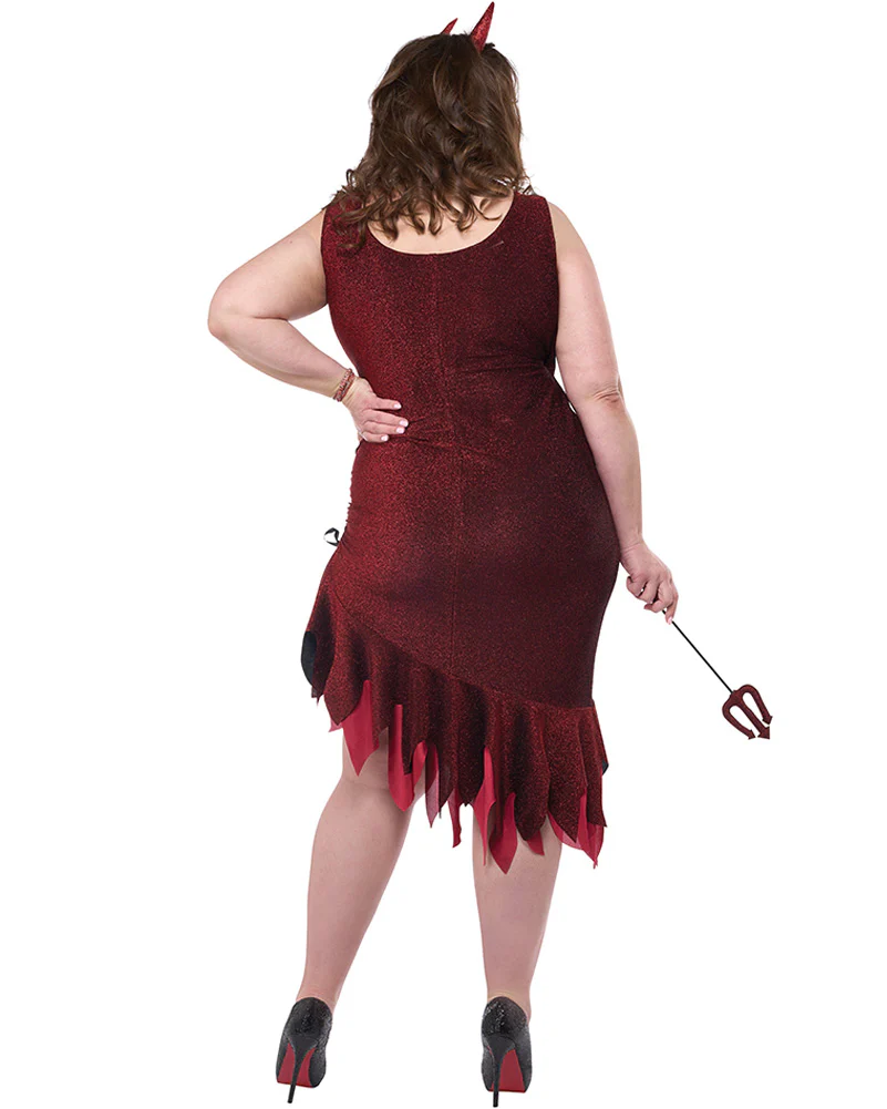 Red Hot and Sizzling Devil Plus Size Womens Costume - Image 3